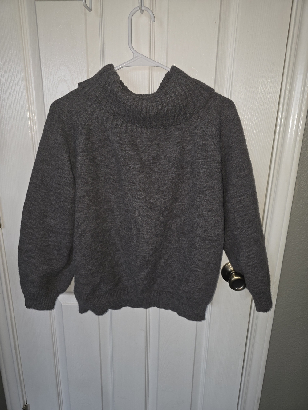 SHEIN Charcoal Gray Funnel Neck Sweater